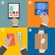 Set of business hands action concepts N6
