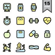 Fitness icons set N7