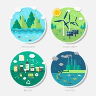 flat design concept icons of ecology