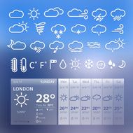 Set of seather icons and widget N2