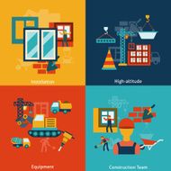 Construction icons composition flat