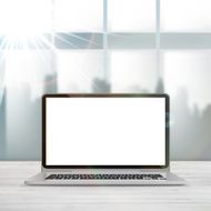 Open blank laptop Clean realistic vector illustration design