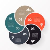 Vector circle arrows infographic diagram 5 options N3