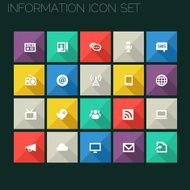 Flat style information icons with long shadows
