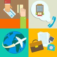 Business travel infographics icons set