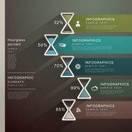 abstract hourglass banner infographics