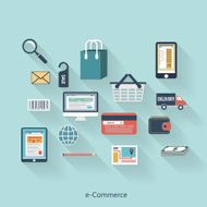 E-Commerce modern concept in flat design