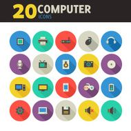 Computer icons on circles