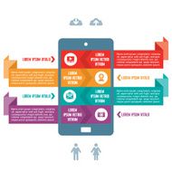 Infographic Business Concept for Presentation with Mobile Phone