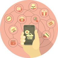 Online Shopping Concept with a Phone