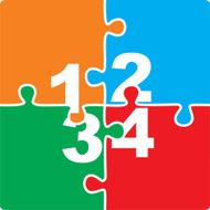 Puzzle with numbers and place for your text