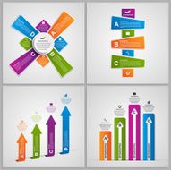 Set colorful infographics design elements N8