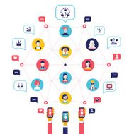 Social network concept Global communication infographic elements N8