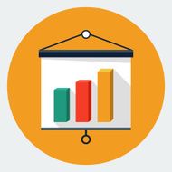 Vector presentation board and chart icon N2