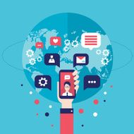 Social network concept Global communication infographic elements N9