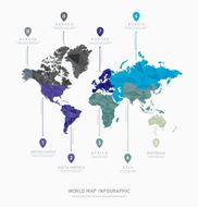 World map geometric vector infographics N2