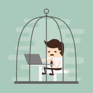 working in birdcage