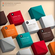 abstract 3d cube infographics N28