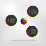 Connected circle speech diagram colorfull vector infographic N3