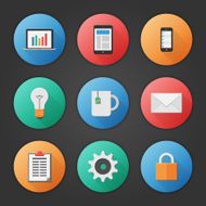 Modern Business Icon Set Vector