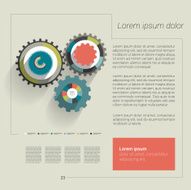 Cog wheel circle flat diagram for infographic