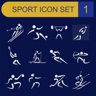 Sport icon set Flat style N4