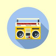 Vintage ghetto blaster boombox Hipster icons series N2