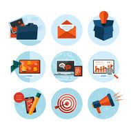 Business office and marketing items icons N44