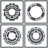 Collection of different graphic elements for design Technology symbol set