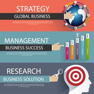 Flat design concepts for business strategy and creative process N3