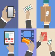Set of business hands action concepts N9