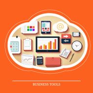 Business tools in flat design
