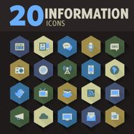 Hexagon information icon set
