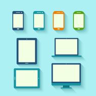 Digital tablets with long shadow