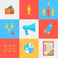 Flat icons for outsource team