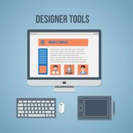 Designers tools flat illustration