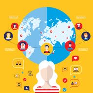 Social network concept Global communication infographic elements N10