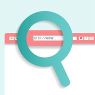 Browser search box with a magnifying glass Vector 10 EPS