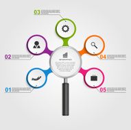 Abstract infographic with a magnifying glass N11