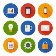 Flat Icons Set Business Vector