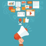 Vector digital marketing concept in flat style N3
