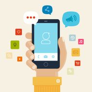 Smartphone apps flat icon design