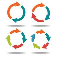 Set icons circle arrows N3