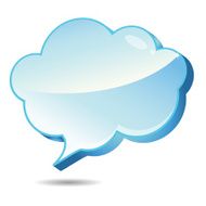 Cloud speech bubble isolated on white