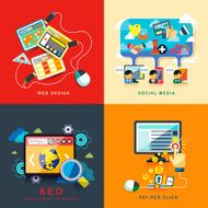 flat web design seo social media pay per click