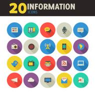 Round flat information icons