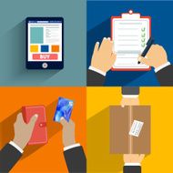 Set of hands clients purchasing N11