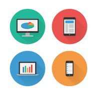 Responsive Design Flat Icons Set Vector N2
