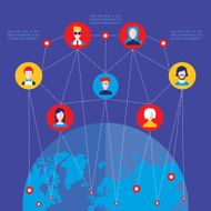 Social network concept Global communication infographic elements N11