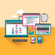 flat design concept of web development N2